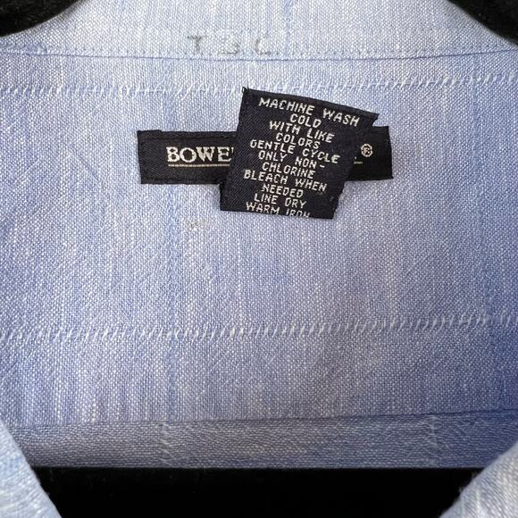 Bowen & Wright Shirt -Mens XL-Light Blue Linen Blend SS BD Woven - Picture 4 of 6